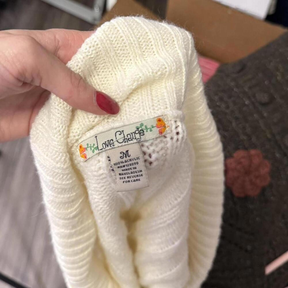 Y2k Vintage Basic White Fall Sweater - image 3